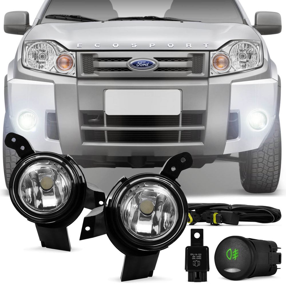 Kit Farol De Milha Fiesta 07 A 10 Ka 08 A 11 Ecosport 08 A 12 Auxiliar