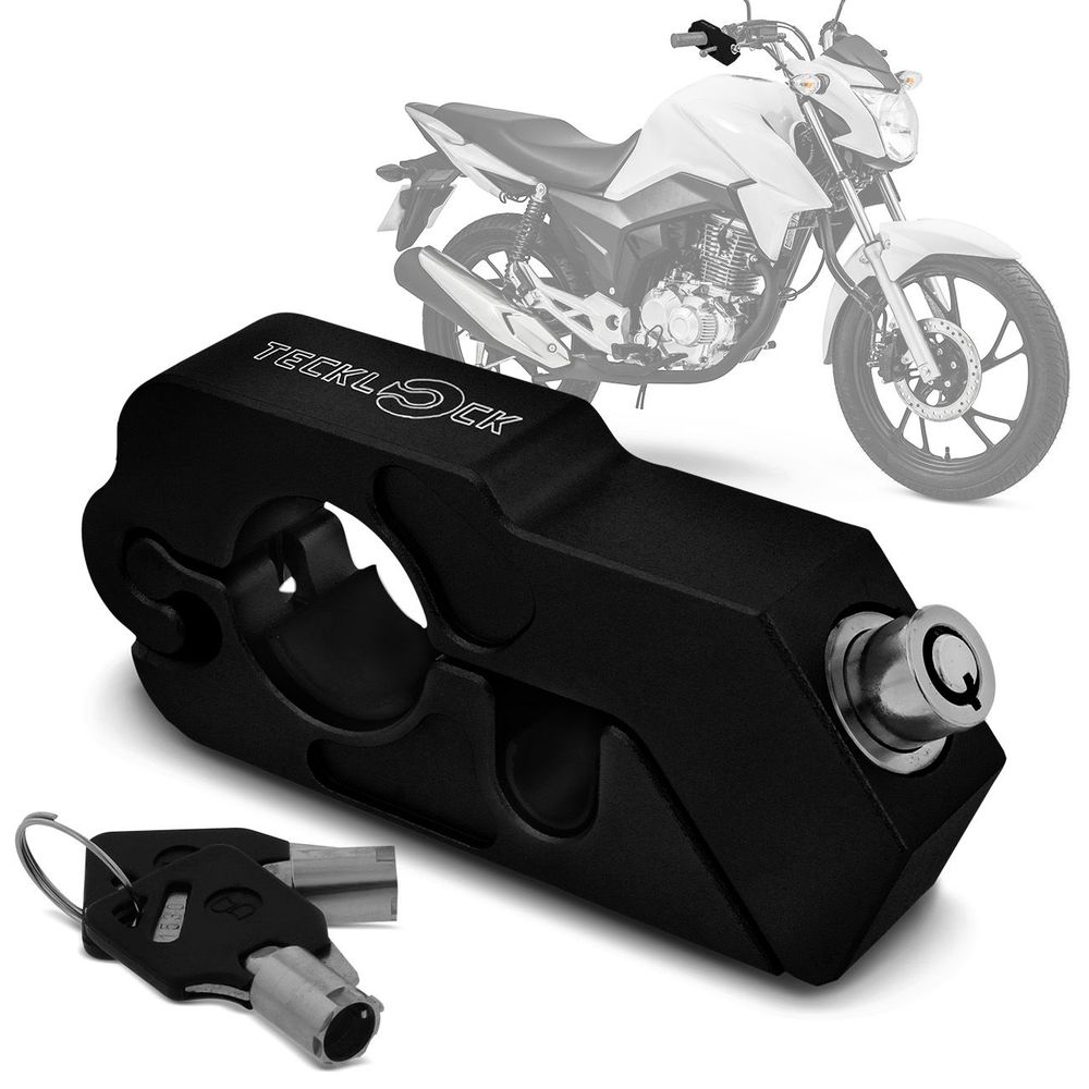 Trava Moto Teck Lock Acelerador Freio Preto Connect Parts