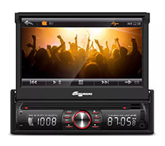 DVD Player Automotivo Quatro Rodas MTC6617 1 Din 7 Pol Retrátil Bluetooth USB MicroSD AUX FM MP3 WMA