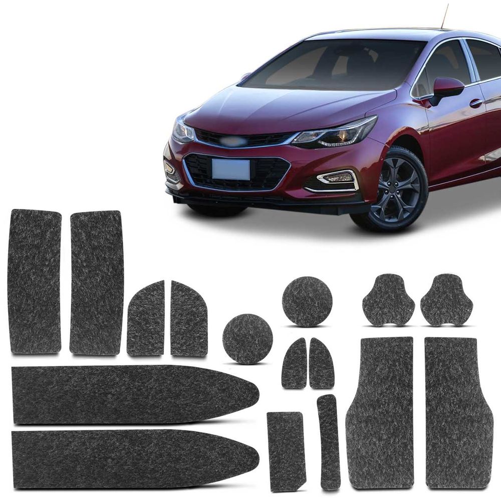 Kit Forro Porta Objeto Anti Ruído Cruze 2017 a 2019 Preto 16 Peças Menor preço em Kit Forro Porta Objeto Anti Ruído Cruze 2017 a 2019 Preto 16 Peças