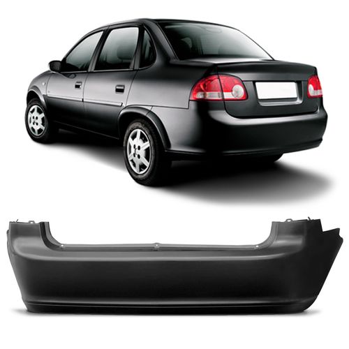 Para Choque Corsa Classic 10 19 Traseiro Preto Liso Connect Parts Mobile