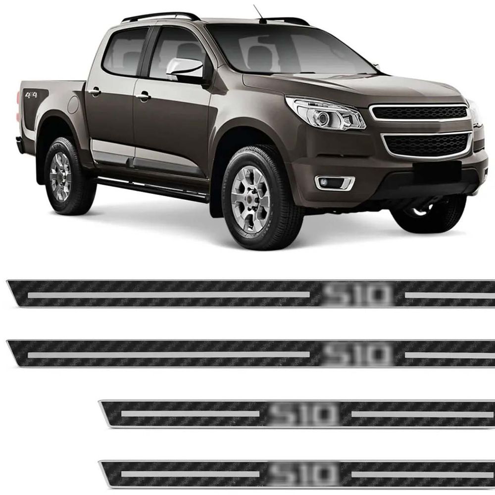 Jogo de Soleira Resinada S10 Cabine Dupla 2012 a 2022 Carbono com Grafia 4 Peças Menor preço em Jogo de Soleira Resinada S10 Cabine Dupla 2012 a 2022 Carbono com Grafia 4 Peças