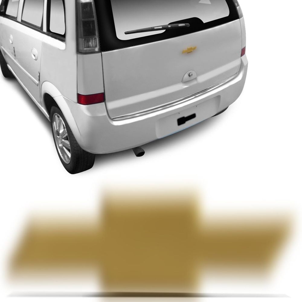 Menor preço em Emblema Porta Malas Adesivo Chevrolet Gravata Dourado Meriva 01 a 12 Encaixe Perfeito 11,0 x 3,5cm