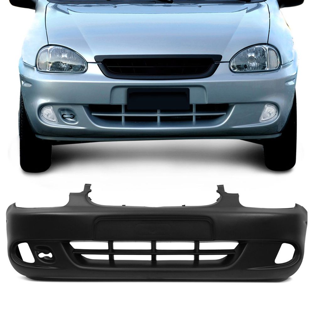 Parachoque Dianteiro Corsa Hatch Pick-Up 99 a 02 Classic 00 a 08 Wagon 00 a 02 Preto com Furo Milha Menor preço em Parachoque Dianteiro Corsa Hatch Pick-Up 99 a 02 Classic 00 a 08 Wagon 00 a 02 Preto com Furo Milha