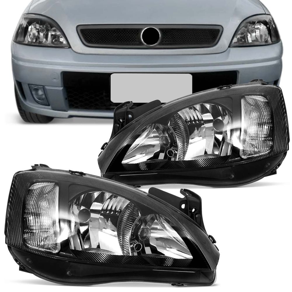 Farol Corsa 2003 a 2012 Montana 2003 a 2010 Foco Duplo Máscara Negra Menor preço em Farol Corsa 2003 a 2012 Montana 2003 a 2010 Foco Duplo Máscara Negra