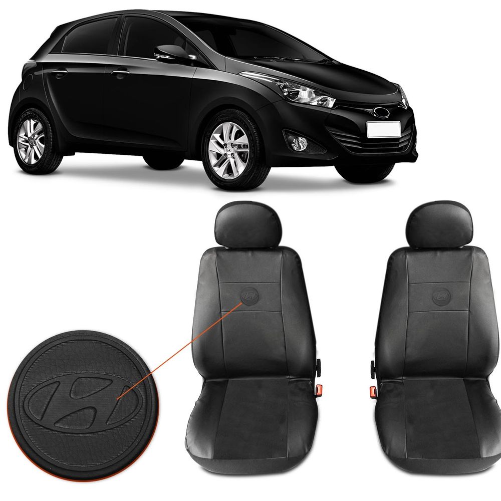 Capa de Banco Couro Ecológico e Tecido Automotivo HB20 Hatch HB20s 2013 a 2019 Preto 4 Peças Menor preço em Capa de Banco Couro Ecológico e Tecido Automotivo HB20 Hatch HB20s 2013 a 2019 Preto 4 Peças