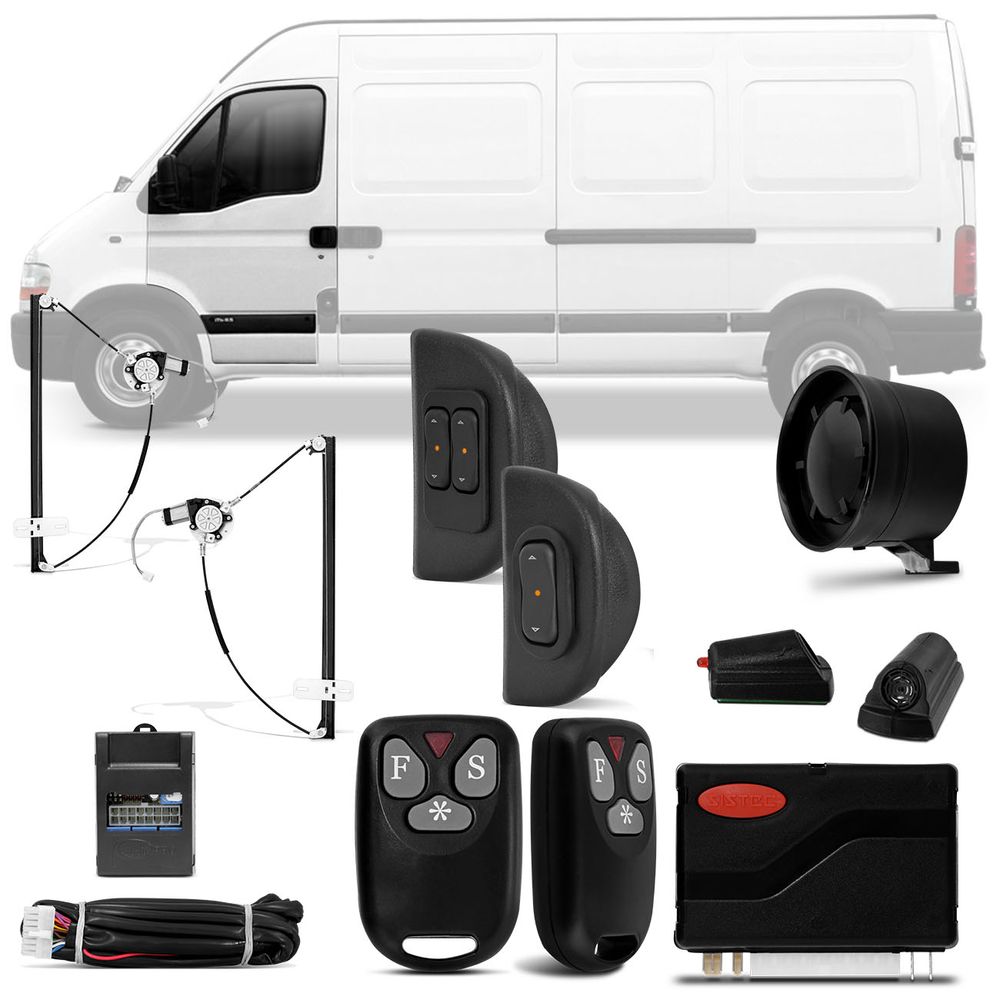 Kit Vidro Elétrico Renault Master 2007 2008 2009 2010 2011 2012 2 Portas Sensorizado + Alarme Sistec Menor preço em Kit Vidro Elétrico Renault Master 2007 2008 2009 2010 2011 2012 2 Portas Sensorizado + Alarme Sistec