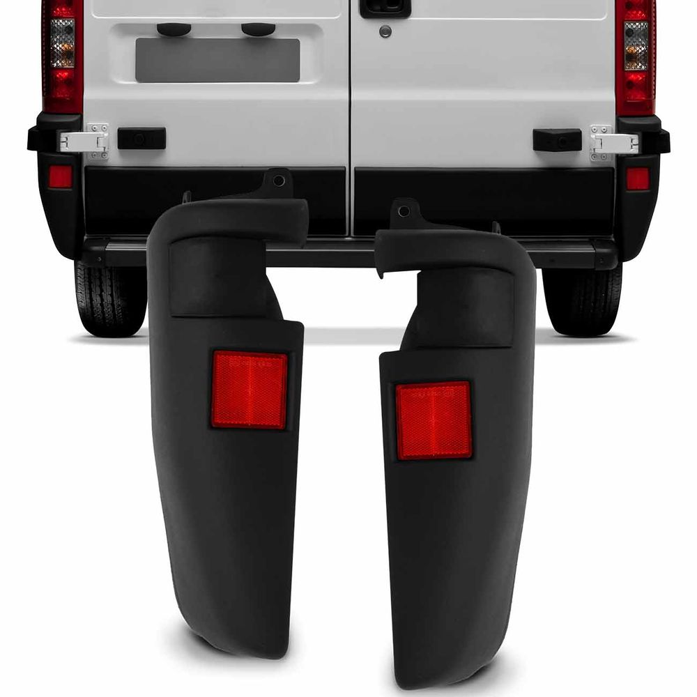Ponteira Parachoque Traseiro Fiat Ducato 2003 a 2012 Polaina Preto com Refletor Menor preço em Ponteira Parachoque Traseiro Fiat Ducato 2003 a 2012 Polaina Preto com Refletor