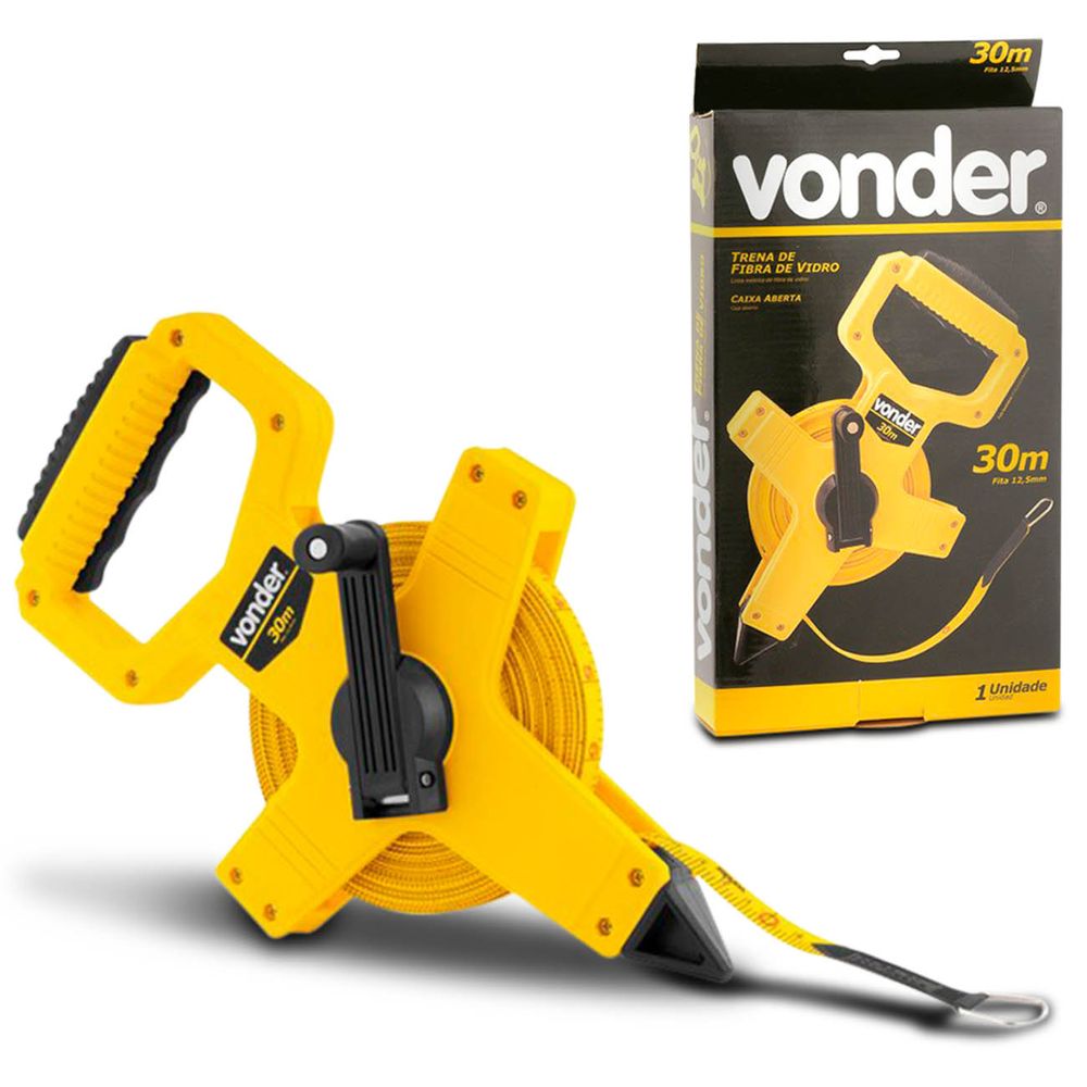 Trena Longa 30 Metros Aberta Fita Fibra de Vidro com Manivela para Medições em Geral Vonder Menor preço em Trena Longa 30 Metros Aberta Fita Fibra de Vidro com Manivela para Medições em Geral Vonder