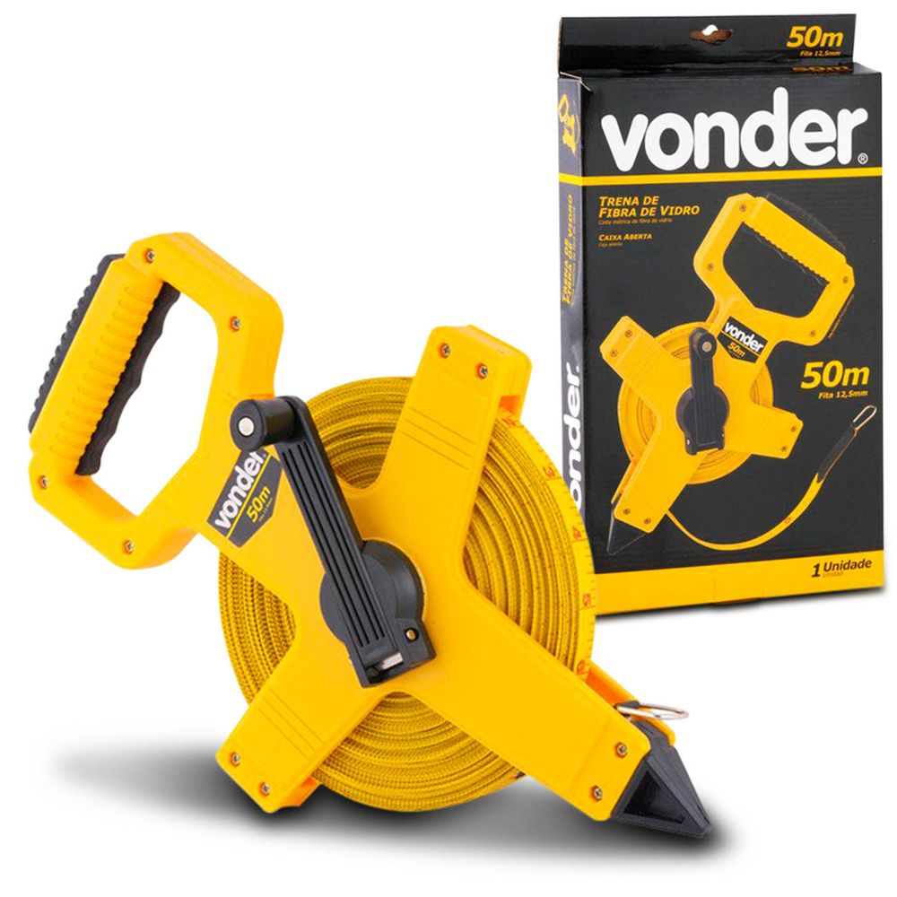 Trena Longa 50 Metros Aberta Fita Fibra de Vidro com Manivela para Medições em Geral Vonder Menor preço em Trena Longa 50 Metros Aberta Fita Fibra de Vidro com Manivela para Medições em Geral Vonder