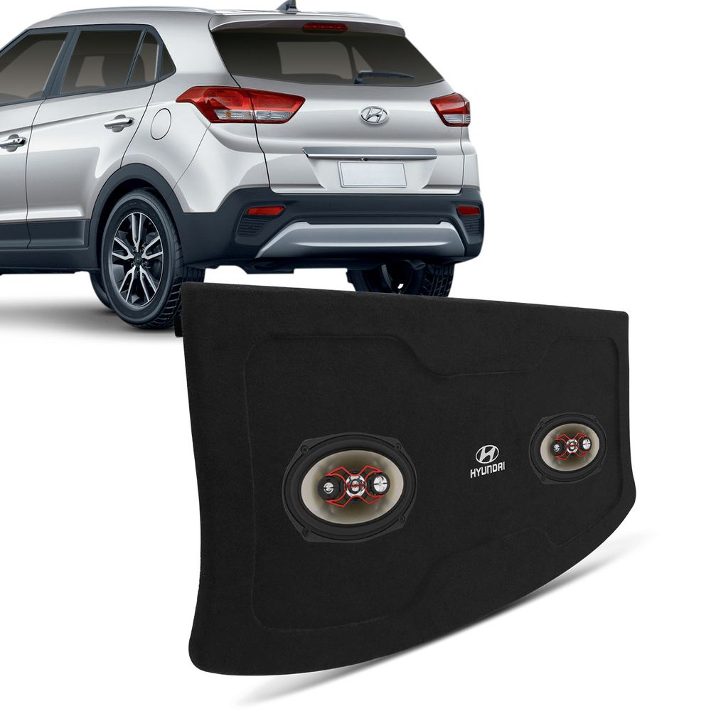 Tampão Porta Mala Creta 2016 a 2020 e PCD Carpete Preto Bagagito + Alto Falante Bravox 6x9" 140W RMS Menor preço em Tampão Porta Mala Creta 2016 a 2020 e PCD Carpete Preto Bagagito + Alto Falante Bravox 6x9" 140W RMS