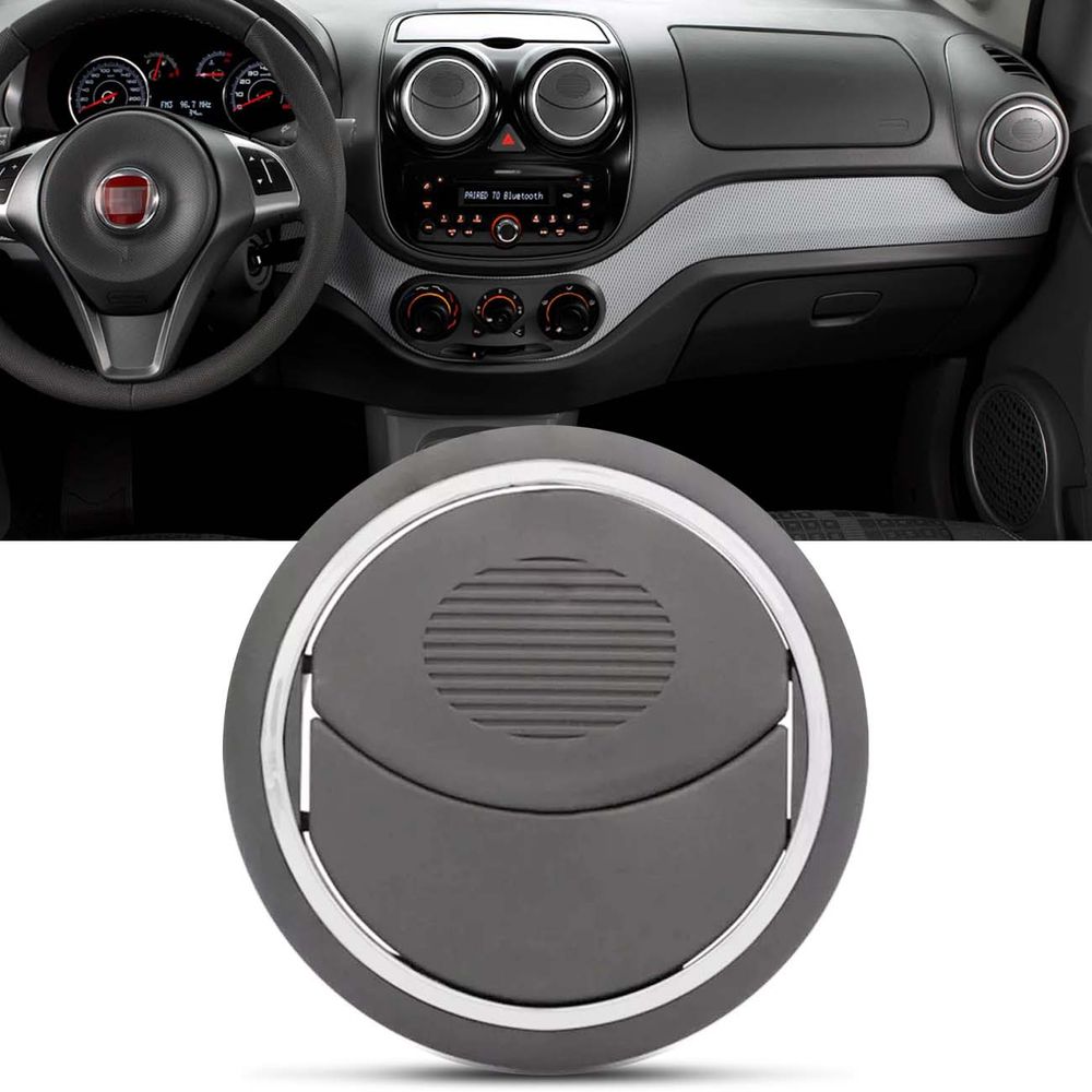 Difusor Saída de Ar Central Lateral Painel Doblo 2002 a 2018 Novo Palio Cinza Claro com Aro Prata Menor preço em Difusor Saída de Ar Central Lateral Painel Doblo 2002 a 2018 Novo Palio Cinza Claro com Aro Prata