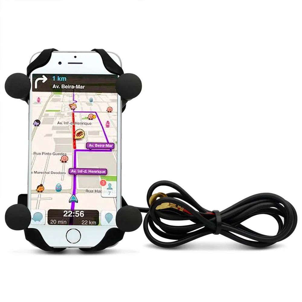 Suporte Universal Celular GPS USB Motos - Connect Parts Mobile