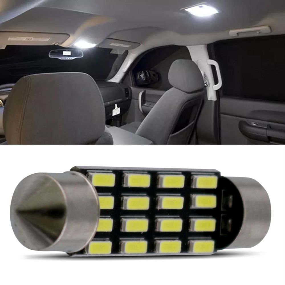 Lâmpada Torpedo 16 LEDs 39mm 6000K 12V 5W Branca Aplicação Luz de Teto e Placa Menor preço em Lâmpada Torpedo 16 LEDs 39mm 6000K 12V 5W Branca Aplicação Luz de Teto e Placa