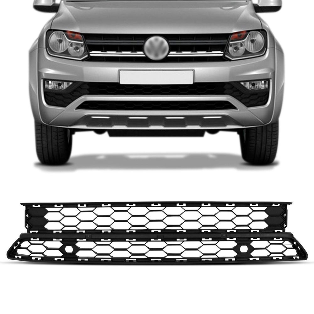 Grade Central Parachoque Amarok 2018 2019 2020 Preto Menor preço em Grade Central Parachoque Amarok 2018 2019 2020 Preto