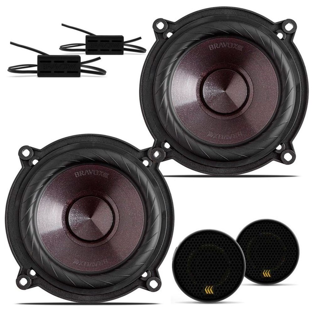 Kit 2 Vias Bravox CS50P Alto Falantes 5" 200W RMS 4 Ohms + 2 Tweeters Menor preço em Kit 2 Vias Bravox CS50P Alto Falantes 5" 200W RMS 4 Ohms + 2 Tweeters