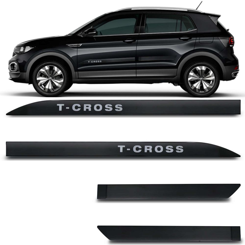 Jogo Friso Lateral Facao T Cross Preto Ninja Connect Parts Mobile