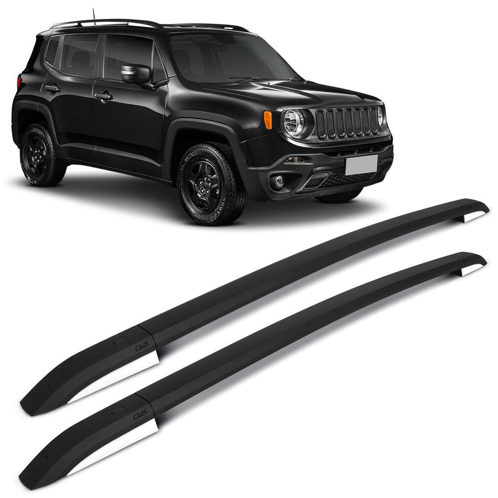 Rack de Teto Longarina Jeep Renegade 2015 2016 2017 2018 2019 2020 2021 2022 PCD Preto Menor preço em Rack de Teto Longarina Jeep Renegade 2015 2016 2017 2018 2019 2020 2021 2022 PCD Preto