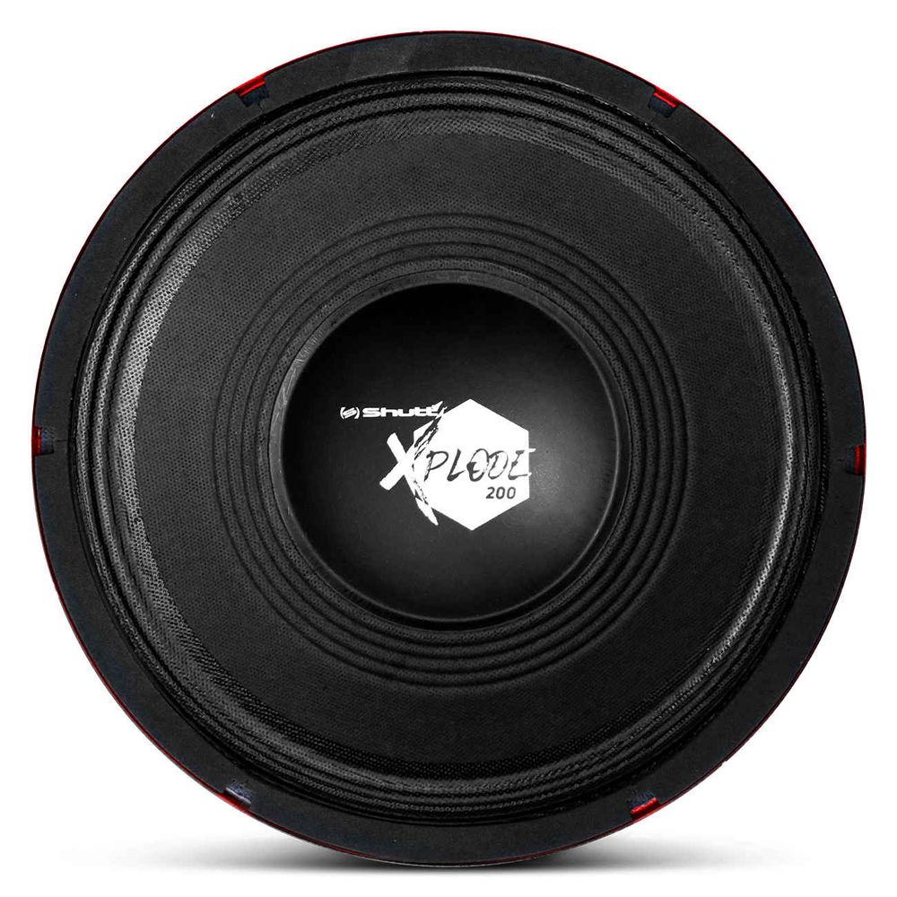 Alto Falante Woofer Shutt Xplode 10 Polegadas 200W RMS 4 ou 8 Ohms Bobina Simples Vermelho Menor preço em Alto Falante Woofer Shutt Xplode 10 Polegadas 200W RMS 4 ou 8 Ohms Bobina Simples Vermelho