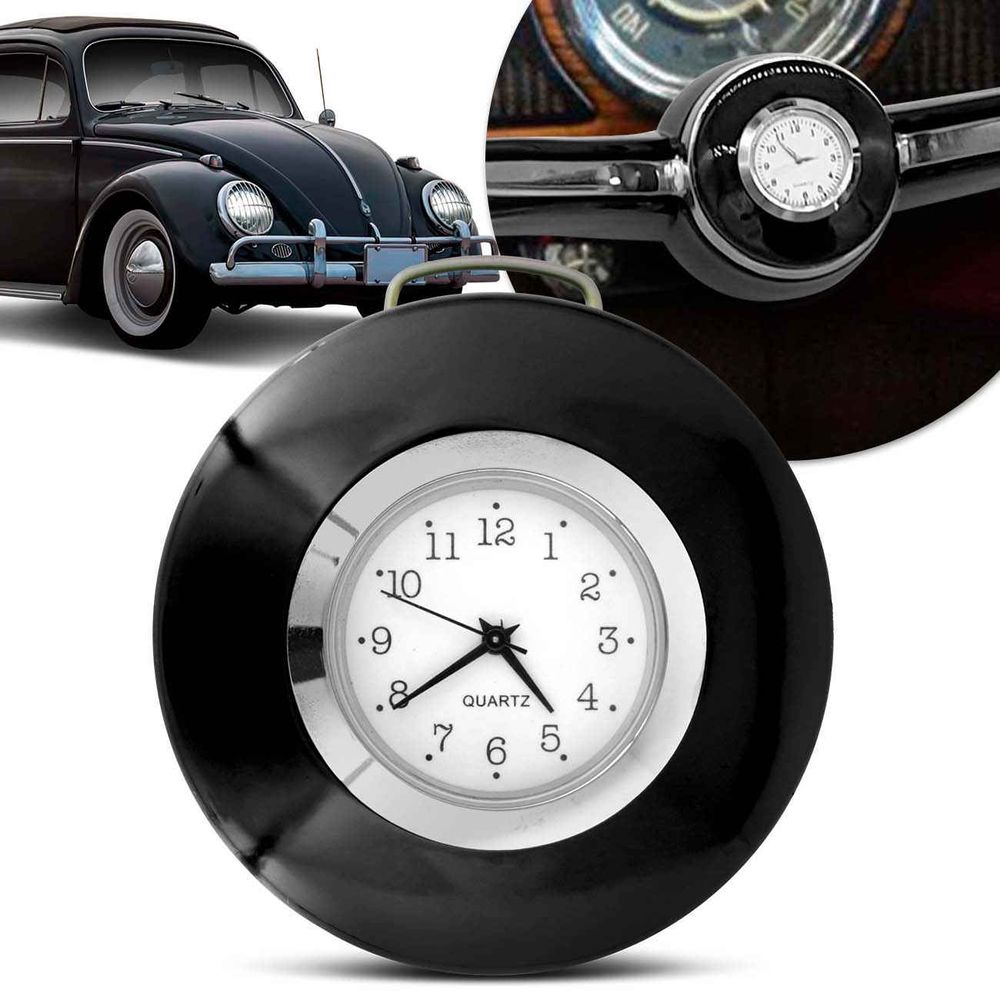Botão de Buzina com Relógio Fusca Volante Cálice Original Volkswagen Preto e Cromado Menor preço em Botão de Buzina com Relógio Fusca Volante Cálice Original Volkswagen Preto e Cromado