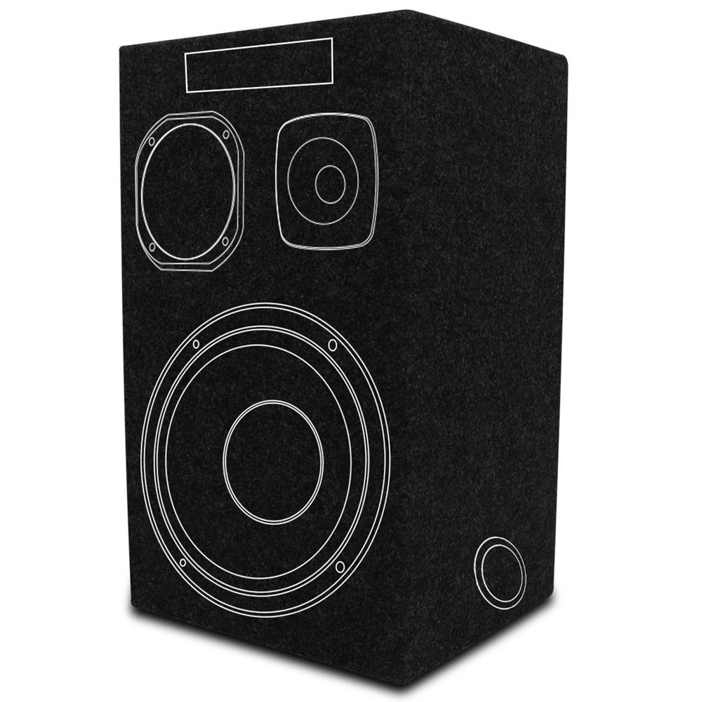 Caixa Trio Residencial Vazia para Player 1 Din Alto Falante 12" Corneta e Tweeter Carpete Preto Menor preço em Caixa Trio Residencial Vazia para Player 1 Din Alto Falante 12" Corneta e Tweeter Carpete Preto
