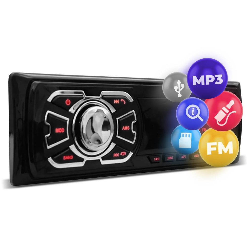 Som Automotivo Svart T100 MP3 Player 1 Din Entradas USB SD FM Auxiliar Menor preço em Som Automotivo Svart T100 MP3 Player 1 Din Entradas USB SD FM Auxiliar