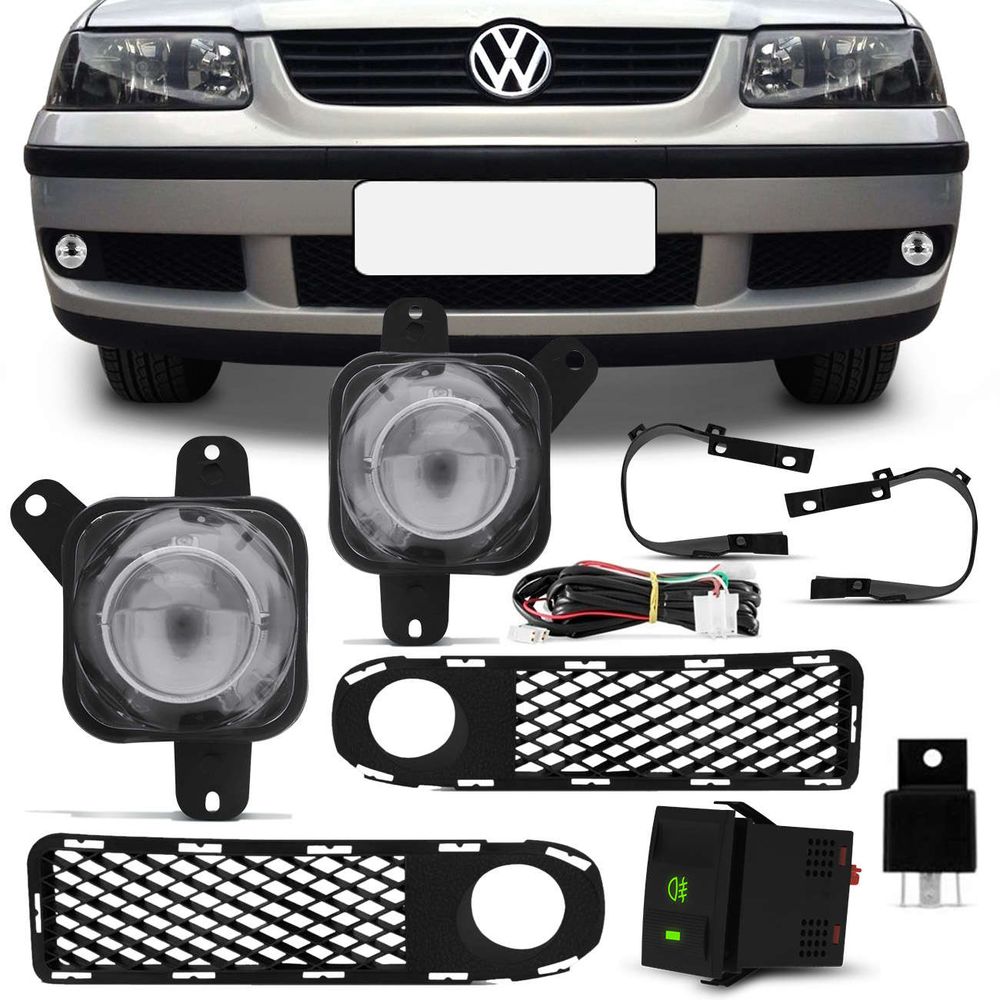 Kit Farol de Milha Gol Parati Saveiro G3 2000 2001 2002 Fase 1 + Grade Colmeia Menor preço em Kit Farol de Milha Gol Parati Saveiro G3 2000 2001 2002 Fase 1 + Grade Colmeia