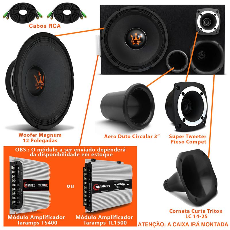 Woofer Magnum 12 Polegadas 550W RMS 4 Ohms - Connect Parts