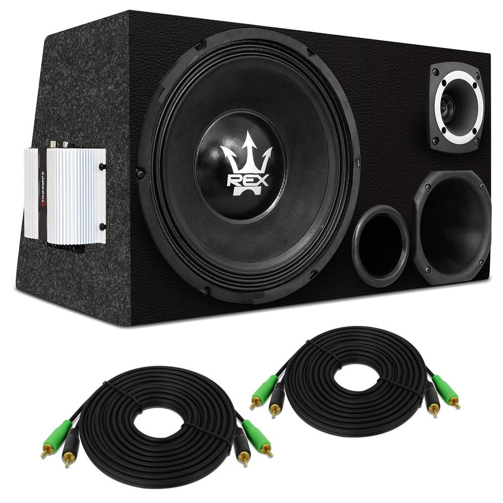 Caixa Trio Completa 640W Woofer Magnum Rex 12" + Driver + Super Tweeter + Corneta + Módulo Taramps Menor preço em Caixa Trio Completa 640W Woofer Magnum Rex 12" + Driver + Super Tweeter + Corneta + Módulo Taramps