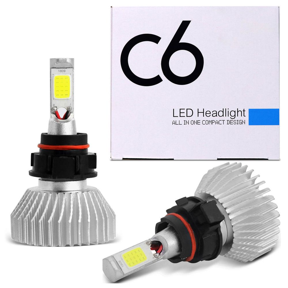 Kit Lâmpadas C6 Super LED 3D Headlight H1 H3 H4 H7 H8 H11 H16 H27 HB3 HB4 6000K Efeito Xênon HB3 Menor preço em Kit Lâmpadas C6 Super LED 3D Headlight H1 H3 H4 H7 H8 H11 H16 H27 HB3 HB4 6000K Efeito Xênon HB3