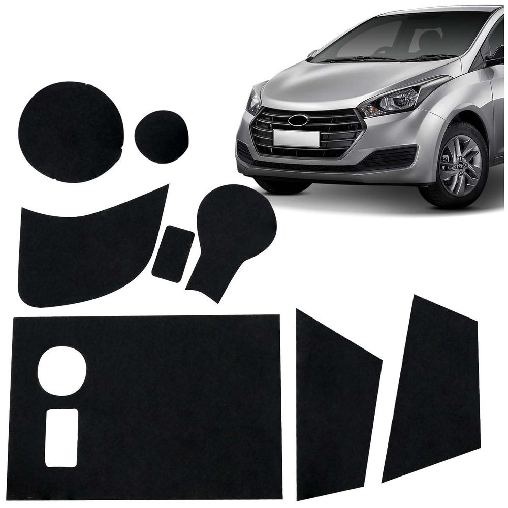 Kit Forro Porta Objeto Anti Ruído Hb20S HB20X Hb20 Hatch Sedan 2012 a 2019 Carpete Preto Menor preço em Kit Forro Porta Objeto Anti Ruído Hb20S HB20X Hb20 Hatch Sedan 2012 a 2019 Carpete Preto