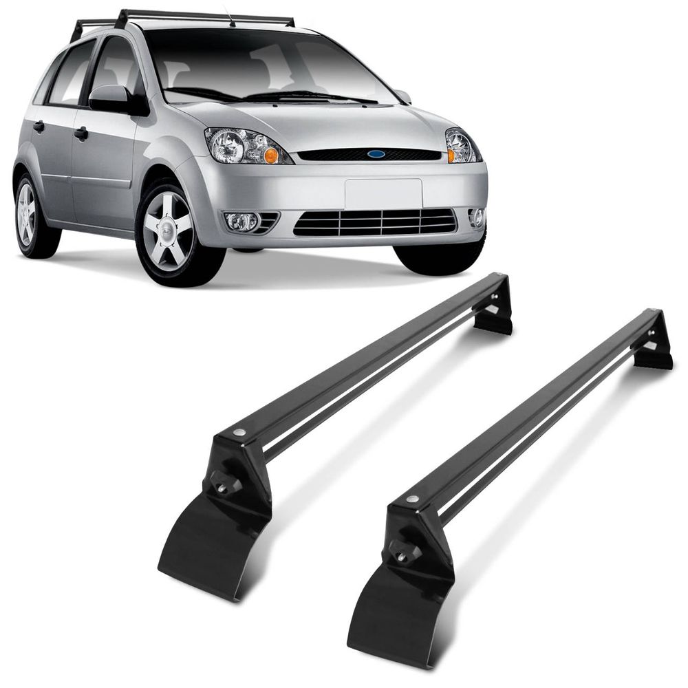 Rack De Teto Travessa Ford Fiesta Hatch Sedan 2002 a 2014 4 Portas Aço Preto 2 Peças Menor preço em Rack De Teto Travessa Ford Fiesta Hatch Sedan 2002 a 2014 4 Portas Aço Preto 2 Peças