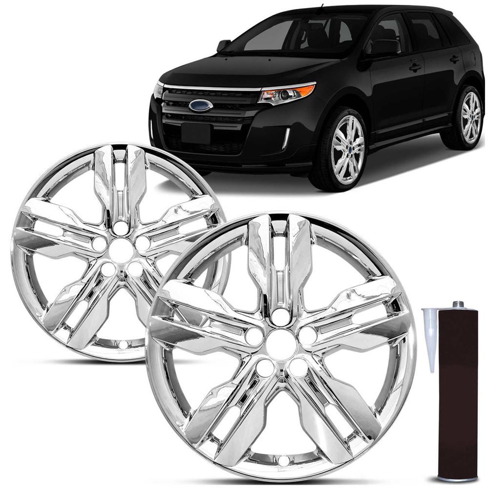 Par Calota Cromada Ford Edge 2011 2012 2013 2014 Modelo Original Aro 20 + Kit Fixação Cola Especial Menor preço em Par Calota Cromada Ford Edge 2011 2012 2013 2014 Modelo Original Aro 20 + Kit Fixação Cola Especial