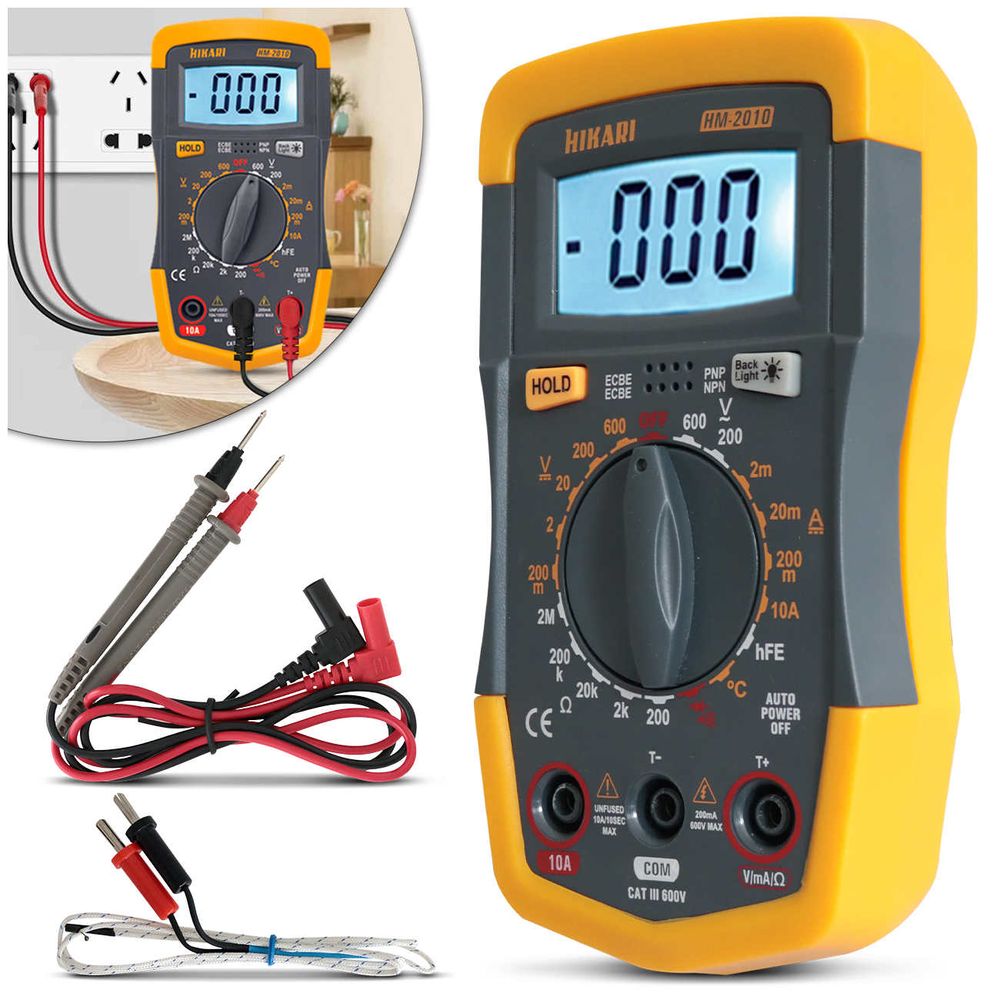 Multímetro Digital Portátil HM-2010 Hikari Multi Funções 9V para Medição de Tensão Menor preço em Multímetro Digital Portátil HM-2010 Hikari Multi Funções 9V para Medição de Tensão