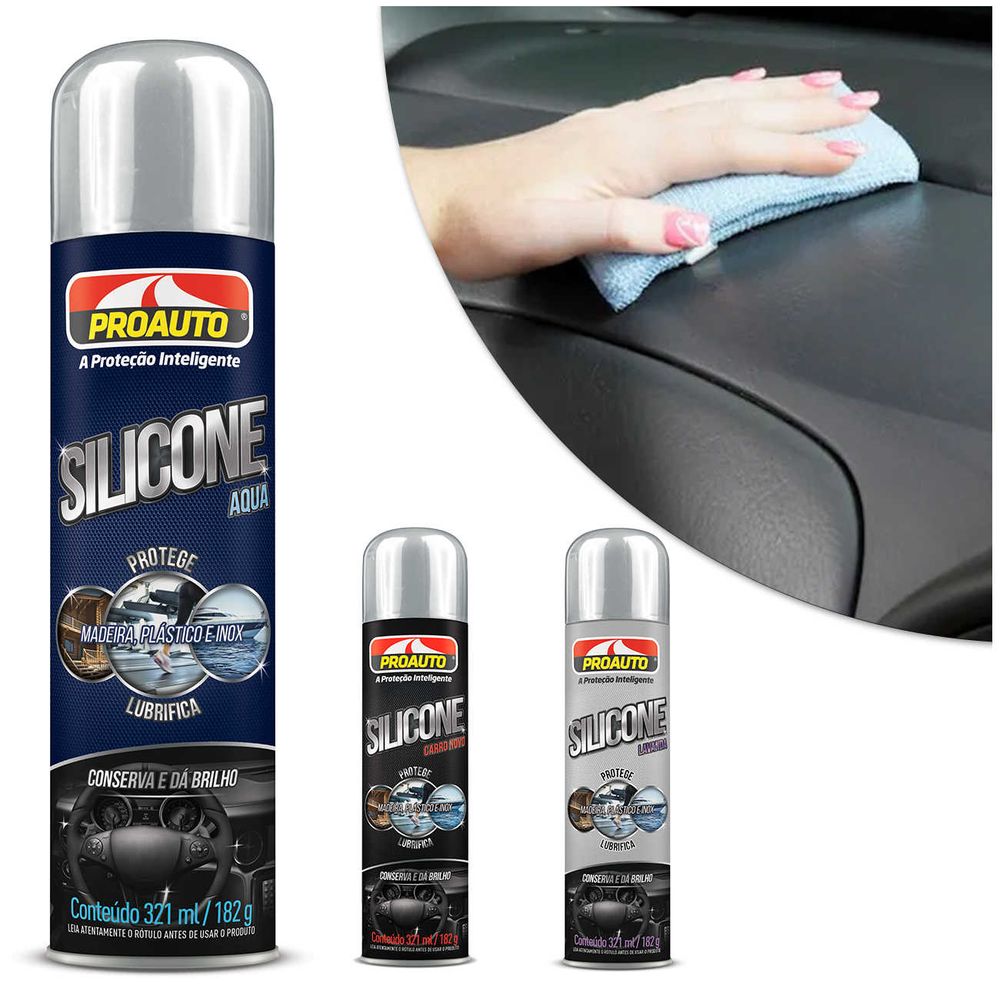 Silicone Perfumado Spray Automotivo Carro Novo Aqua Lavanda 321ml Lubrificar Plástico Madeira Inox Menor preço em Silicone Perfumado Spray Automotivo Carro Novo Aqua Lavanda 321ml Lubrificar Plástico Madeira Inox