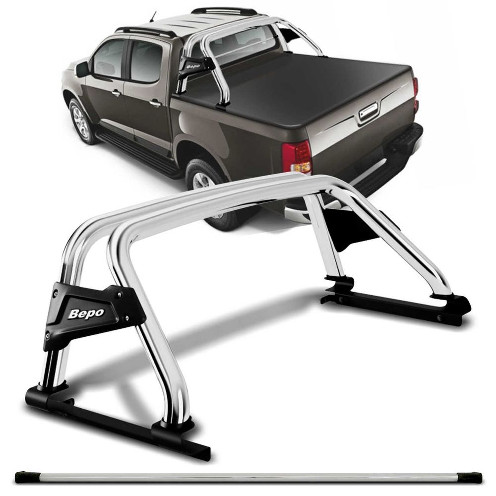 Kit Santo Antônio Duplo Bepo Eco V S10 2012 a 2020 Cabine Dupla Cromado + Grade Vigia de Vidro Menor preço em Kit Santo Antônio Duplo Bepo Eco V S10 2012 a 2020 Cabine Dupla Cromado + Grade Vigia de Vidro