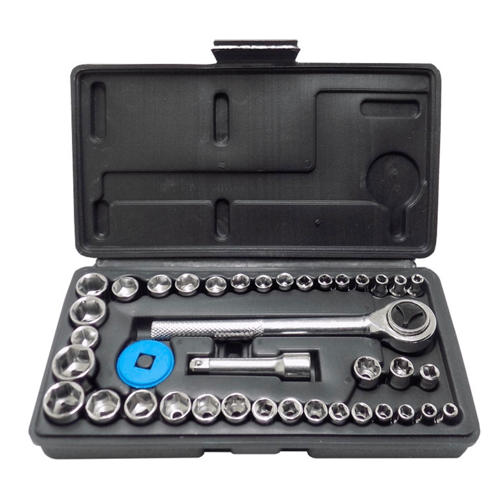 Jogo Soquetes Sextavado Catraca 40 Pcs Estojo Titanium Menor preço em Jogo Soquetes Sextavado Catraca 40 Pcs Estojo Titanium