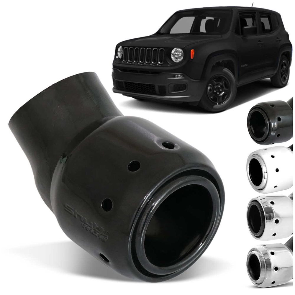 Ponteira Esportiva Escapamento Jeep Renegade 2015 a 2020 Shutt Black Piano Cromado Preto Branco Menor preço em Ponteira Esportiva Escapamento Jeep Renegade 2015 a 2020 Shutt Black Piano Cromado Preto Branco