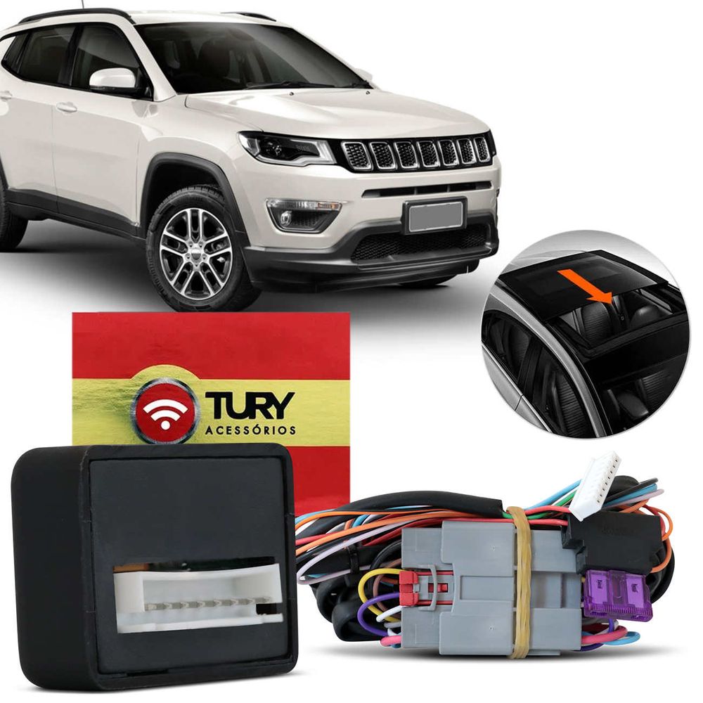 Módulo Fechamento Teto Solar Jeep Compass 2017 2018 2019 2020 Plug and Play Tury LVX 5.16 Q Menor preço em Módulo Fechamento Teto Solar Jeep Compass 2017 2018 2019 2020 Plug and Play Tury LVX 5.16 Q
