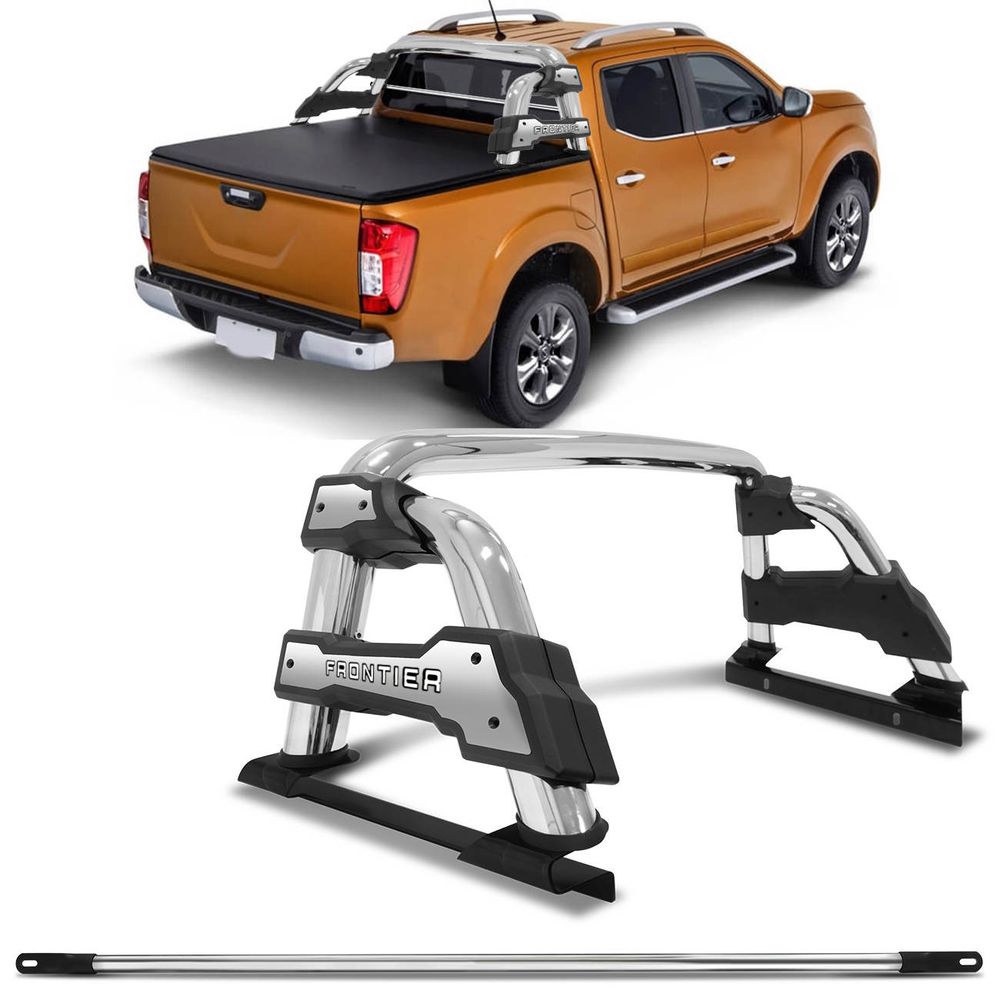 Santo Antônio Track STR Cromado Frontier NP300 2017 a 2020 com Grade do Vidro Traseiro Cromada Menor preço em Santo Antônio Track STR Cromado Frontier NP300 2017 a 2020 com Grade do Vidro Traseiro Cromada