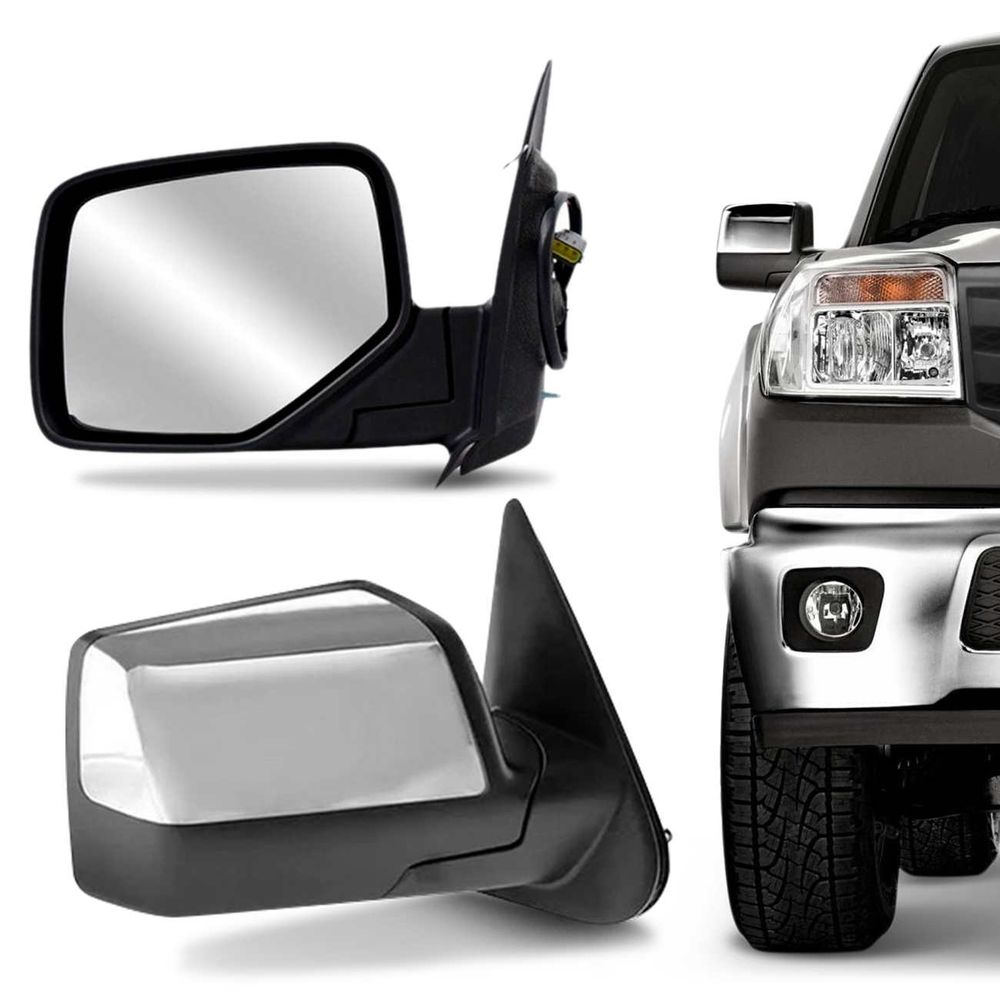 Retrovisor Ford Ranger 2010 2011 2012 Elétrico Preto Cromado Sem Controle Menor preço em Retrovisor Ford Ranger 2010 2011 2012 Elétrico Preto Cromado Sem Controle