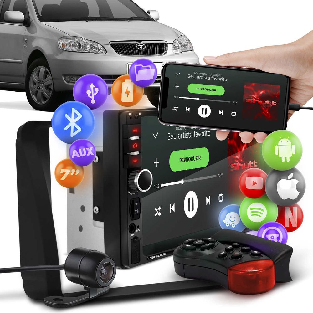 Central Multimídia Corolla 2003 a 2007 Fielder 2005 a 2007 2 Din 7" Espelha Iphone Android + Câmera é ruim? Central Multimídia Corolla 2003 a 2007 Fielder 2005 a 2007 2 Din 7" Espelha Iphone Android + Câmera é boa?