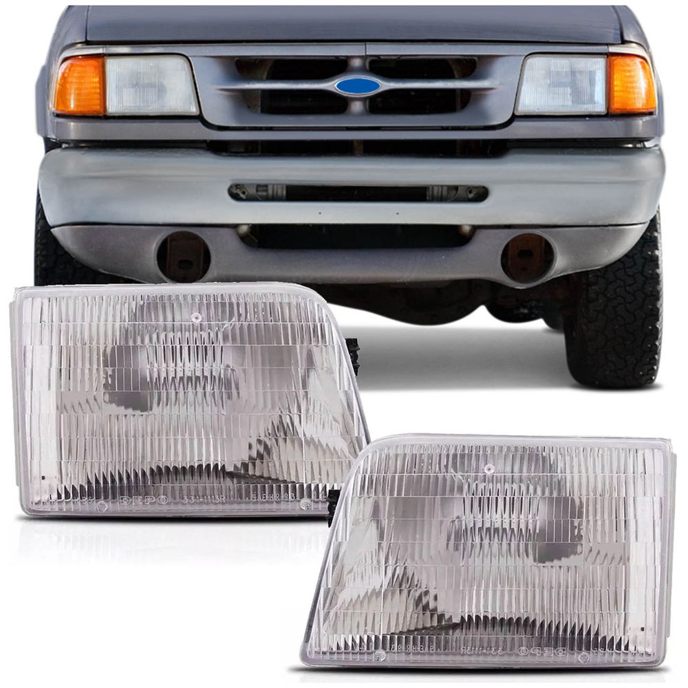 Farol Ranger 94 95 96 97 Cromado Foco Simples Lente Lisa Acrílico Menor preço em Farol Ranger 94 95 96 97 Cromado Foco Simples Lente Lisa Acrílico