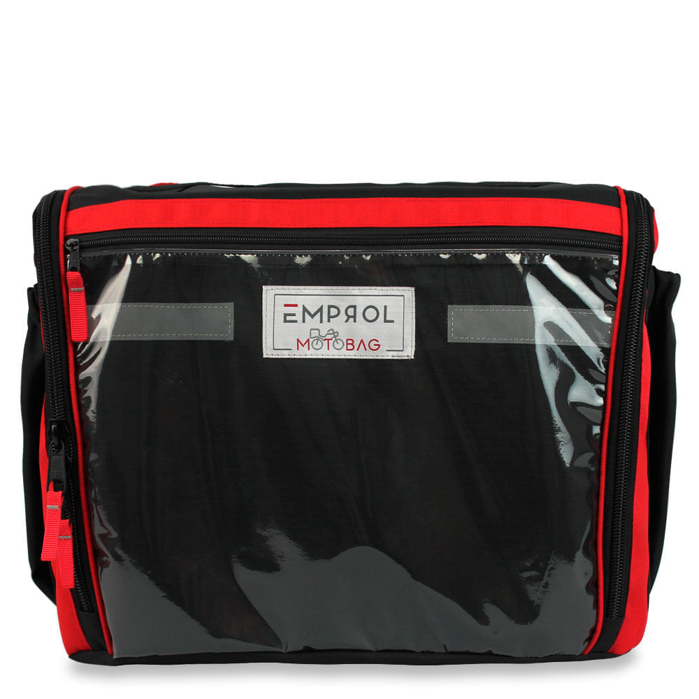 Bag Bolsa Mochila Motoboy Isopor 16 Marmitex Preto/Vermelho - Connect Parts