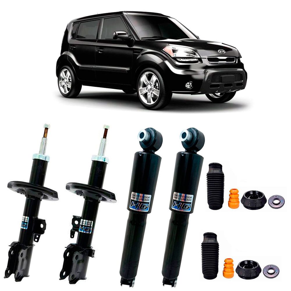 Jogo 04 Amortecedores + Kits Batentes Kia Soul 2009 2010 2011 2012 2013 2014 2015 Menor preço em Jogo 04 Amortecedores + Kits Batentes Kia Soul 2009 2010 2011 2012 2013 2014 2015
