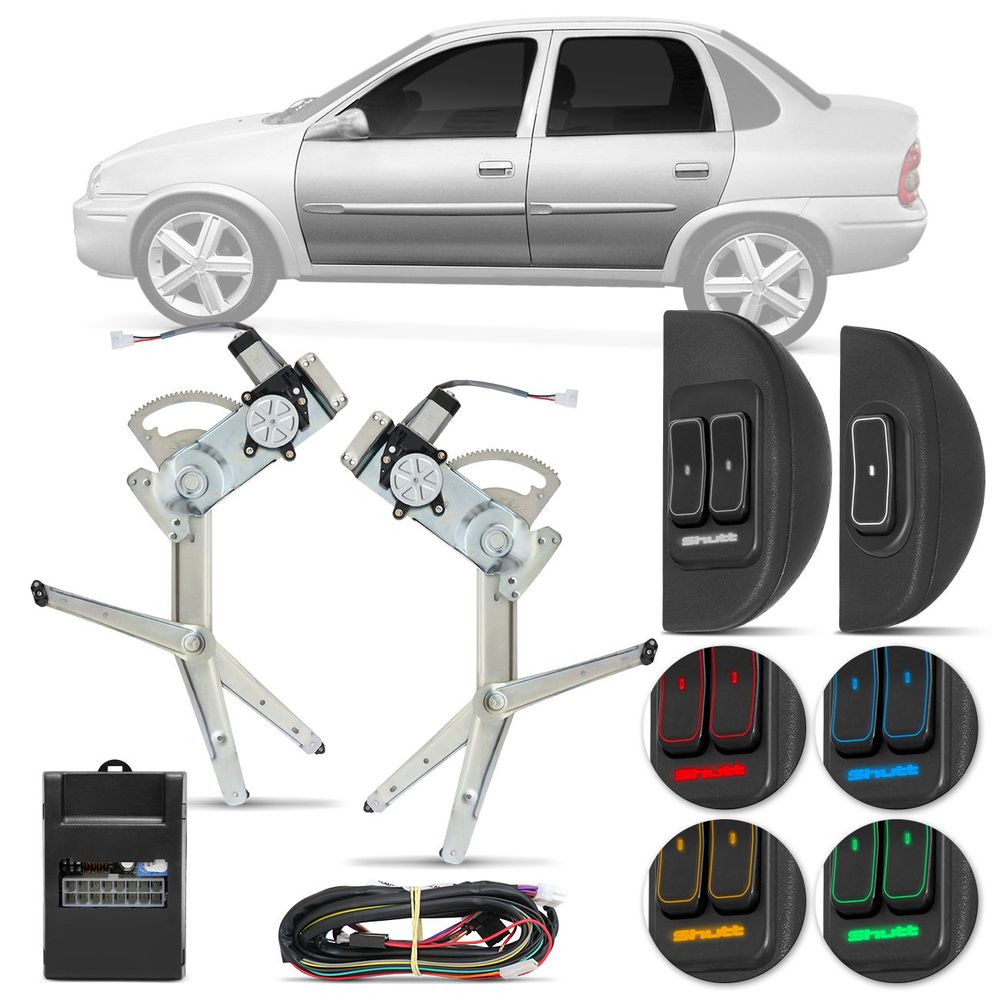 Kit Vidro Elétrico Corsa Hatch Sedan Wagon Classic 94 a 2013 Sensorizado 4P Dianteiro Botão Ultraled Menor preço em Kit Vidro Elétrico Corsa Hatch Sedan Wagon Classic 94 a 2013 Sensorizado 4P Dianteiro Botão Ultraled