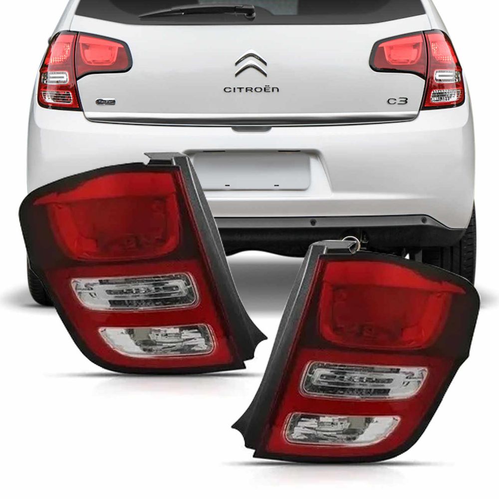 Lanterna Traseira Citroen C3 2013 2014 2015 2016 2017 2018 2019 Cristal Bicolor Canto Menor preço em Lanterna Traseira Citroen C3 2013 2014 2015 2016 2017 2018 2019 Cristal Bicolor Canto