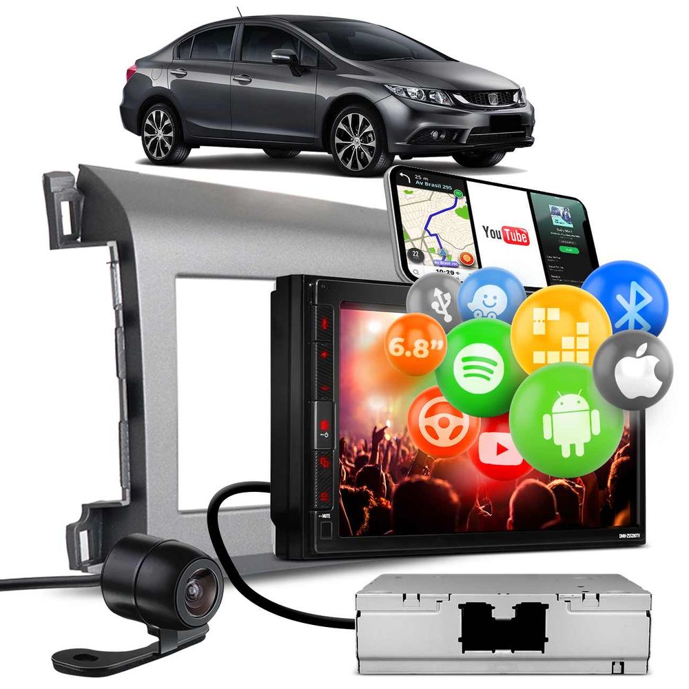 Central Multimídia New Civic 12 a 16 Pioneer DMH-ZS5280TV 2Din Grafite TV BT Espelhamento + Câmera Menor preço em Central Multimídia New Civic 12 a 16 Pioneer DMH-ZS5280TV 2Din Grafite TV BT Espelhamento + Câmera