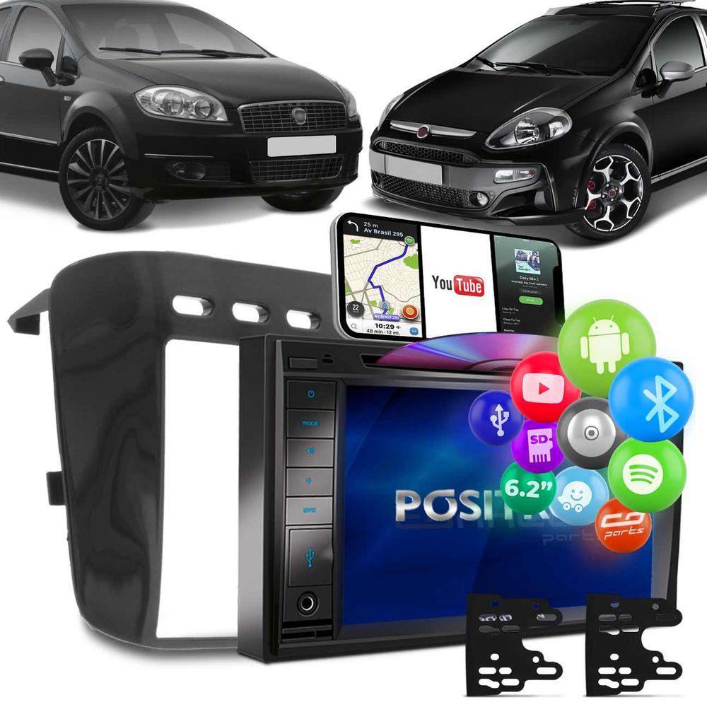 Central Multimídia Punto Linea Pósitron SP8530BT 2Din Black Piano BT Espelhamento Menor preço em Central Multimídia Punto Linea Pósitron SP8530BT 2Din Black Piano BT Espelhamento