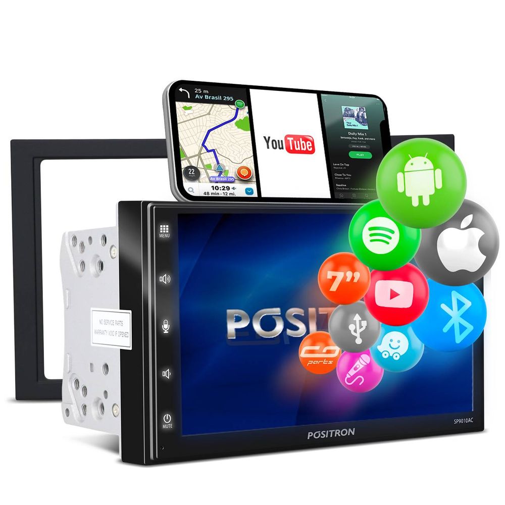 Central Multimídia Positron SP9010AC 7" Full Touch Espelhamento Android IOS Bluetooth USB FM AM Menor preço em Central Multimídia Positron SP9010AC 7" Full Touch Espelhamento Android IOS Bluetooth USB FM AM